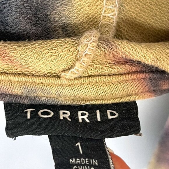 Torrid French Terry Tie Dye Hoodie Dress Sweatshirt Midi Plus Size Size 1 - Picture 9 of 11